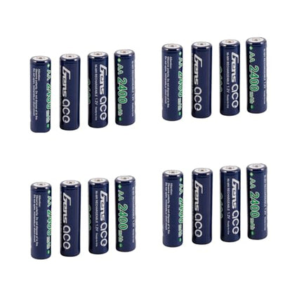 Gens ace 2400mAh 1.2V Ni-MH AA Rechargeable Battery for Mini-Z Competition, Other RC transmitters, Receiver Packs, Robots, and Toys(4Pcs)