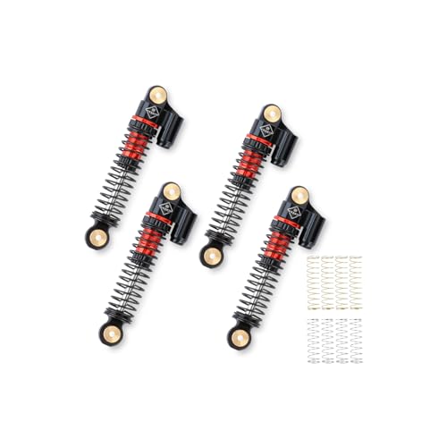 FCX24 Shocks 47MM Oil-Filled Shocks Absorber With Springs | Long Travel Shocks For FMS FCX24 FCX18 Upgrades 1/24 1/18 RC Crawler - color: Black