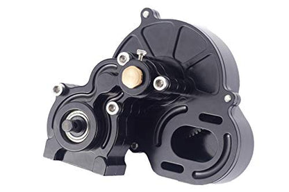 1/10 RC Car Transmission Case Gearbox with Gear Full Alloy Assembled for SCX10 SCX10 II 90046 90047 RC Crawler Car, Black - color: Black