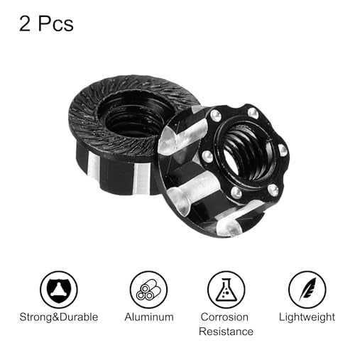 MECCANIXITY Hexagonal Nuts Aluminum M4 RC Wheel Carving Hex Nuts Dustproof Anti-Skid Mount Cap for 1/10 RC Model Car Trucks Off Road Car Upgraded Parts Pack of 2(Black) - color: Black