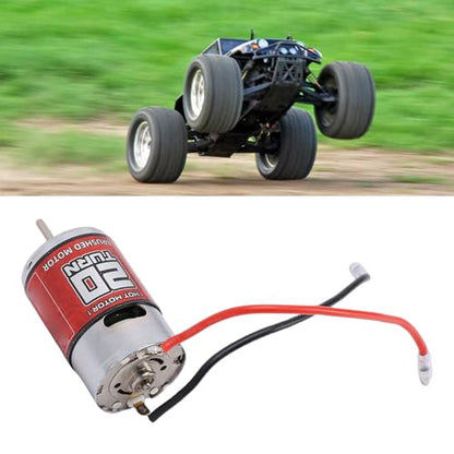Drfeify 550 Brushed Motor 20T RPM for RC Car and Boat, High Speed D Shaft Replacement for Arrma, HSP, with Stainless Steel Housing
