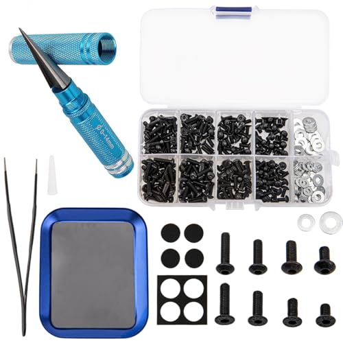 0-14mm RC Expanding Hole Puncher Opener Reamer Tool RC Body Shell Drills Tool & RC Car Work Stand Repair Workstation 360 Degree Rotation Lift with Screws Tray