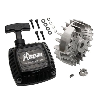 FLMLF Pull Starter (Metal Claw Centered) and Flywheel for Zenoah CY 23cc~36cc Engine for 1/5 HPI ROVAN KM Baja LT FG DBXL GoPed RedCat Rc Car Parts - style: Metal Claw