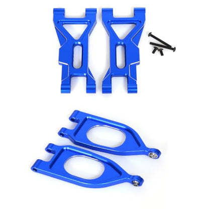 RC Swing Arm Kit for ARRMA 1/10 Gorgon 4X2 2WD Monster Truck Metal RC Front Lower&Upper Suspension Arm Upgrade Parts (Blue) - color: Blue