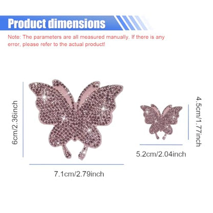 Craedli 8PCS Bling Butterfly Sticker Car Decals, Crystal Rhinestone Butterfly Decal with Self-Adhesive Backing for Women, Glitter Diamond Car Body Bumper Sticker for Window Laptop Luggage (Pink) - color: Pink