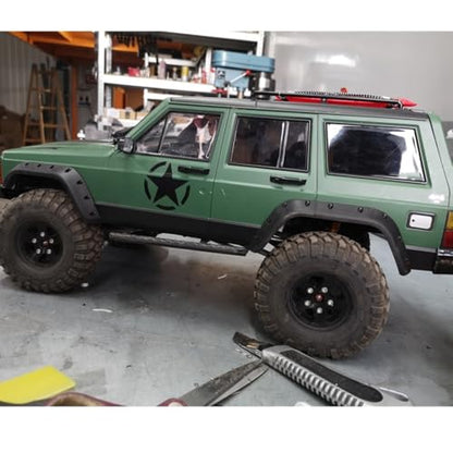 1/10 RC Crawler Hard Body Shell Kit - 313mm Wheelbase Cherokee Body for Axial SCX10, SCX10 II 90046, 90047 & TRX4 Kits (Army Green) - color: Army Green