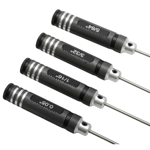 0.05" 1/16" 3/32" 5/64" SAE Hex Srewdriver with Anti-slip Handle Repair Tools Hexagonal Wrench Screw Driver for DIY Model Modified - color: 1 to 16inch
