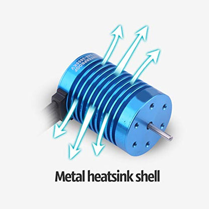650 Brushless Motor,Surpasses F540-V2 3000kV Sensorless Brushless Motor for 1/10 1/12 RC Car Truck Accessory and Crawler with Good Stationarity Reliability and Maximum Speed