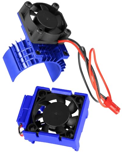 VXL-3s High Velocity Fan Heatsink Set Upgrades Part for 1/10 Slash/Rustler/Stampede VXL 4X4 2WD, ESC Motor Cooling Fan Hops Up,Navy Blue - color: Navy Blue/(for 2wd 4wd)