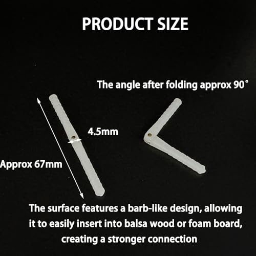 10PCS RC Airplane Plastic Pin Hinge for RC Plane Helicopter Aircraft DIY Model Plane Fix Wing Parts (2.5x43mm/4.5x67mm) - style: 2.5x43mm/4.5x67mm