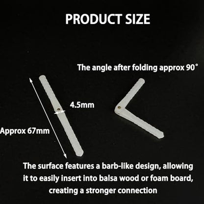 10PCS RC Airplane Plastic Pin Hinge for RC Plane Helicopter Aircraft DIY Model Plane Fix Wing Parts (2.5x43mm/4.5x67mm) - style: 2.5x43mm/4.5x67mm