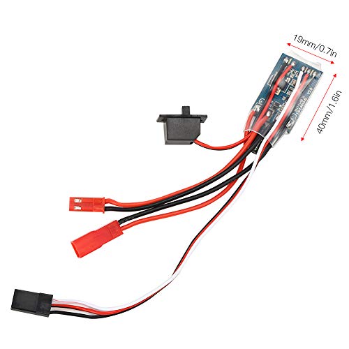 Bidirectional 30A Brushed ESC Speed Controller, with Brake Function, for RC Car Boat DIY (Black)