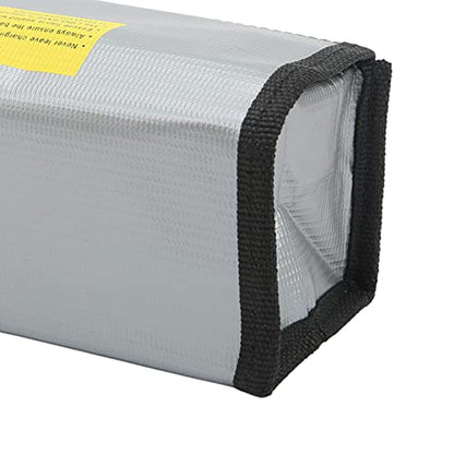 Fafeicy Fireproof Explosionproof Lipo Battery Safe Bag 2PCS 185x75x60mm with Airflow Isolating PVC Fiber for Lipo Battery Storage Transport and Charging