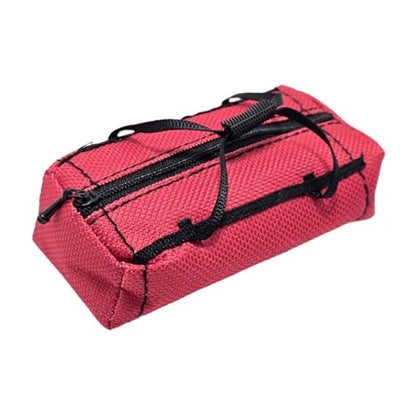 DYNWAVE RC Luggage Carrying Bag Miniature Sports Travel Bag Sturdy Spare Part Lightweught Realistic for 1:10 RC Crawler Car Ornament, Red