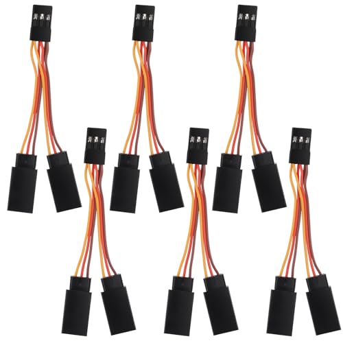 6 Pcs Servo Y Splitter Cable, 1 Male to 2 Female Y Harness Leads, Style Extension Wire for RC Car Airplane Helicopter Drone Boat (7.2cm/2.8in)