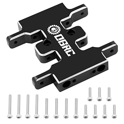 OGRC Aluminum Alloy Gearbox Mount Transmission Plate Gearbox Base Upgrade Parts for SCX24 C10 JLU Deadbolt Gladiator Bronco Axial 1/24 Crawler Car (Black) - color: Black