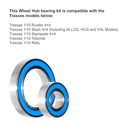 Wheel Hub Bearings for Traxxas 4x4 1/10 Slash, Stampede, Rustler