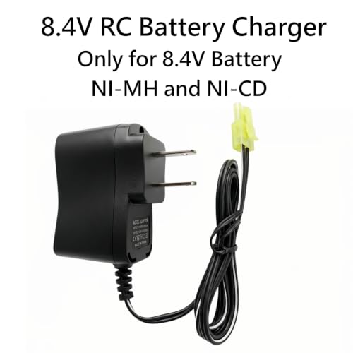 8.4V RC Battery Charger for 8.4V NiMH/NiCd Battery Packs, 250mA with Mini Tamiya Connector for Airsoft Guns RC Cars