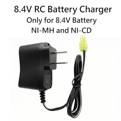 8.4V RC Battery Charger for 8.4V NiMH/NiCd Battery Packs, 250mA with Mini Tamiya Connector for Airsoft Guns RC Cars