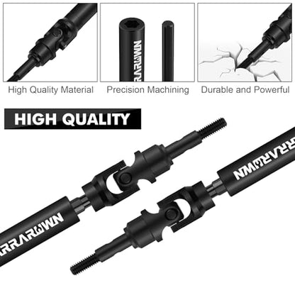 4Pcs Front & Rear CVD Drive Shafts Set Compatible with 1/10 Traxxas Slash/Rustler/Stampede/Hoss VXL 4X4 2WD Platinum Ultimate RC Truck Cars Heavy Duty Axles Replace #6851#6852 Update Parts - color: Black Front&rear