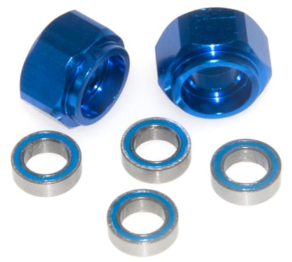 Front Wheel Hex Adapter & Bearing Compatible with 1/10 Tamiya DT03 DT-03 Upgrade RC Car Metal Part(Dark Blue) - color: Dark Blue