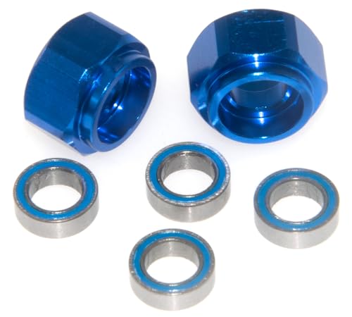 Front Wheel Hex Adapter & Bearing Compatible with 1/10 Tamiya DT03 DT-03 Upgrade RC Car Metal Part(Dark Blue) - color: Dark Blue