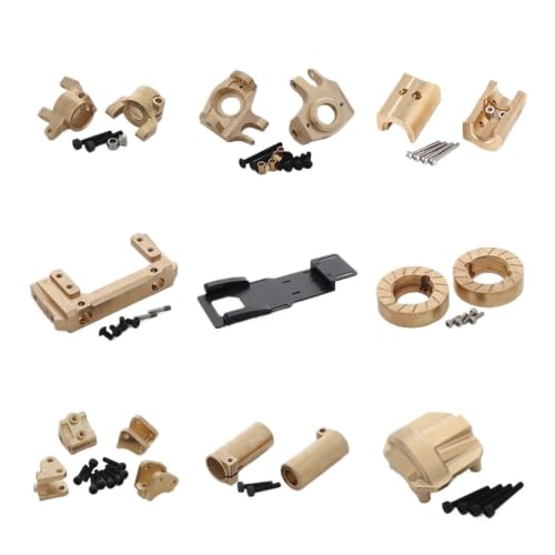 Brass Weights AR44 Axle Links Mount Steering Knuckles Diff Cover Battery Tray for 1/10 RC Crawler Car Axial SCX10 II 90046 90047(E) - color: E