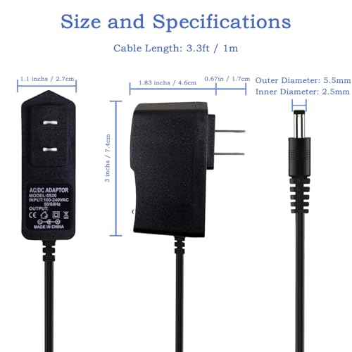 4.2V 1A Lithium Battery Charger for RC Airplanes, Cars, 5.5x2.5mm, 3ft | 100-240V AC to DC power supply with center positive plug for remote control airplanes, electric toy cars and model aircraft