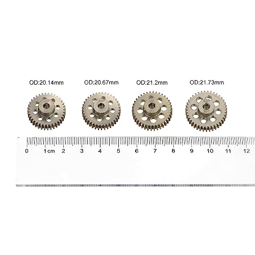 HARFINGTON 48P Hardened Pinion Motor Gear Set 4pcs 36T 37T 38T 39T Fit 1/8 inch RC Motor Shaft 48 Pitch 7075 Aluminum Gears for RC Car, with Hex Key - style: 36T 37T 38T 39T