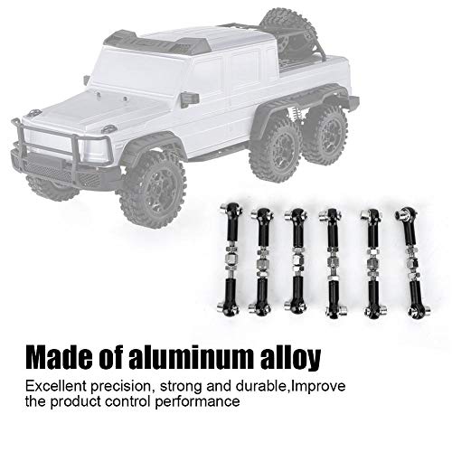 RC Servo Links, Adjustable Tie Rods Steering Linkage Set for 1/10 1/12 Scale RC Cars, Trucks, Buggies Compatible (Black)