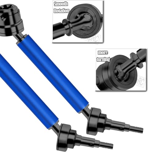 #45 Steel Front Rear Drive Shaft CVD Upgrades Parts for 1/10 Senton Granite 3s Blx&Mega550,Vortek 3s Blx,Stainless Driveshaft Axles Hops Up,#ARAC4041,Black with Blue - color: Black With Blue(4cvd)