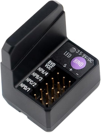 Flysky FGr4D Receiver 4CH Receiver 2.4G AFHDS3 for FS-NB4/PL18/EL18 | AFHDS 3 Protocol, 4‑channel Two‑way, 4 Newport Ports: i‑BUS2/S.BUS/i‑BUS/PPM, PPX6 Nano Waterproof, For NB4/PL18/EL18