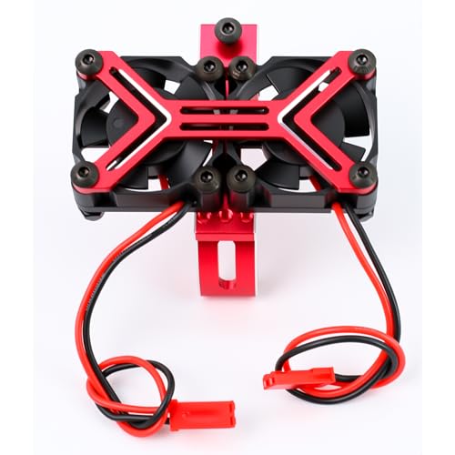 Metal 40-42MM 20000RPM Motor Cooling Fan Heat Sinks for Arrma 4068 4074 4274 4268 RC Motors(Red) - color: Red