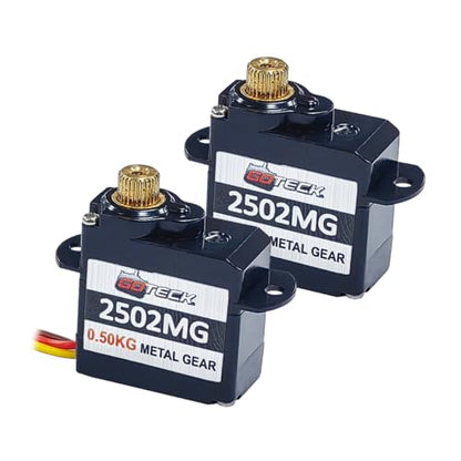 GOTECK 2PCS 2g Mini Servo, Micro Full Metal Gear Digital Servo,for RC Car Model Boat Fixed-Wing Helicopter Airplane Robot Toy - color: Gs2502mg
