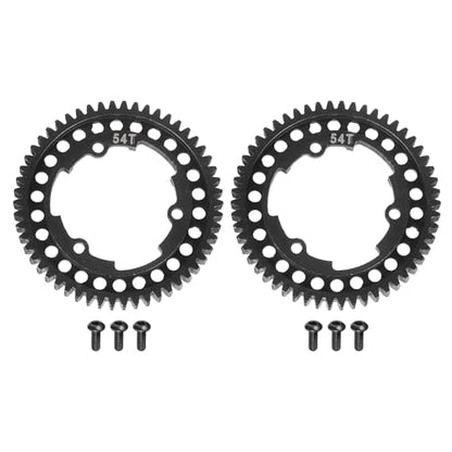 MECCANIXITY M1 Hardened Steel Spur Gear, 54T 35mm Shaft Hardened Steel Upgrades Main Spur Gear for Brushless Brush Motor Model Car (Pack of 2, Black) - size: 54T 35mm