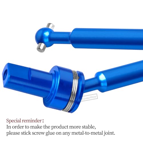 RC Driveshafts Axles Upgrades Part for 1/18 LaTrax Teton,LaTrax Desert Prerunner,7075 Aluminum Front Rear Drive Shafts CVD w/6061 Hex Hops Up,4PCS,Replace #7650,Navy Blue - color: Navy Blue(4pcs)