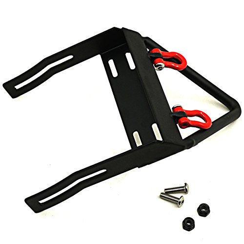 Steel Front Bumper with 2 Pcs Winch Mount Shackles for 1/10 Axial SCX10 RC Model Crawler Car #A