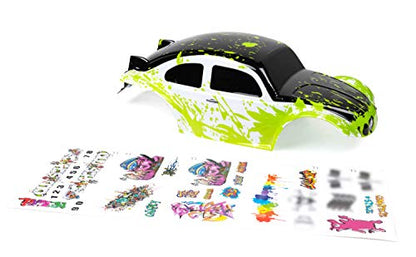 SummitLink Custom Body Compatible for 1/10 1/8 Scale RC Car or Truck (Truck not Included) (Muddy Green Over White/Black) - style: Muddy Green Over White/Black