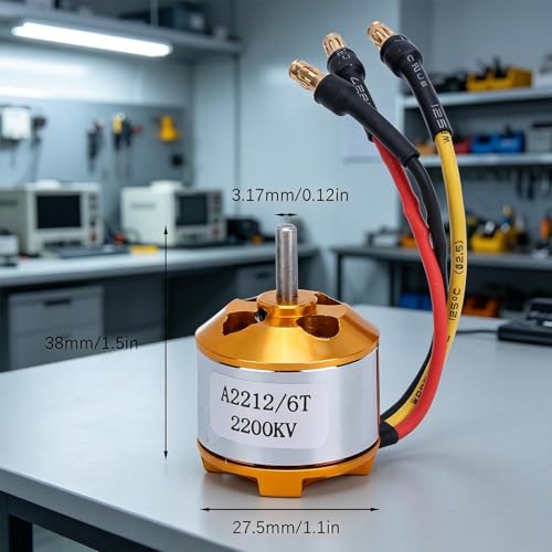RC Plane Motor Kit, SG90 Servo 2212 KV2200 Brushless Motor 6035 Propeller RC Remote Control Aircraft 40A XT60T Fixed Wing Plane for RC Plane Helicopter
