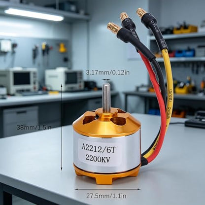 RC Plane Motor Kit, SG90 Servo 2212 KV2200 Brushless Motor 6035 Propeller RC Remote Control Aircraft 40A XT60T Fixed Wing Plane for RC Plane Helicopter