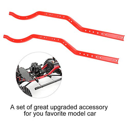 plplaaoo Universal Steel Chassis Frame Rails for Axial SCX10 RC Crawler Car – Lightweight Stainless Steel Upgrade Parts for SCX10 II 90027 90046 90047 Models – Red Color RC Crawler Accessories (2PCS)