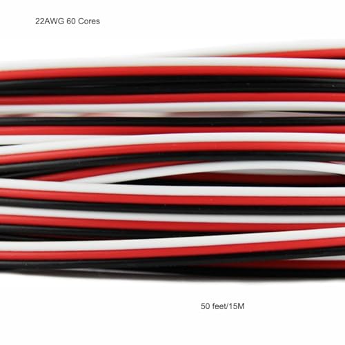 22AWG Servo Cable 50 feet 3-pin Line for Futaba JR RC Servo Hobby Model Aircraft Model Wiring 60 corex0.08mm