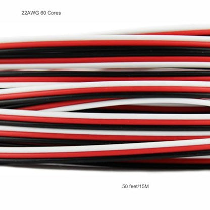 22AWG Servo Cable 50 feet 3-pin Line for Futaba JR RC Servo Hobby Model Aircraft Model Wiring 60 corex0.08mm