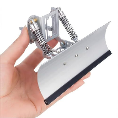 RC Snow Plow for TRX4M & SCX24, Adjustable Aluminum 1/18 1/24 RC Crawler Plow, Servo Operated Snow & Sand Shovel Upgrade, CNC Metal RC Plow Truck Accessory (Silver) - color: Silver