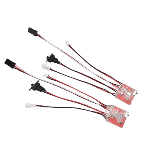 Brushed Electric Speed Controller, 30A RC Brushed ESC for DIY Mini RC Car or Boat w Brake, Two Way RC Brushed Motor Speed Controller for SCX24 1/24, K969 1/24