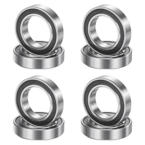 uxcell 8Pcs 6804 2RS 20mmx32mmx7mm Deep Groove Ball Bearings, Double Rubber Shielded Bearing Steel ABEC5 High Performance for Industrial Machinery Precision Transmission, Black - size: 6804 2RS 20mmx32mmx7mm