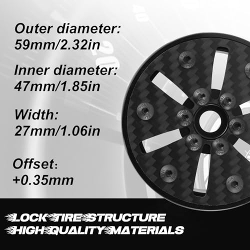 Beadlock Wheel Rims 4PCS 1.9" Upgraded Carbon Fiber Aluminum Wheel Hub Compatible with 1/10 RC Crawler Gen8 TRX-4 Axial VS4-10 Capra SCX10 RC Car Accessories (Patten C) - color: Patten C