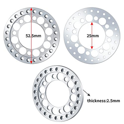 4pcs Aluminum 1.9inch RC Beadlock Wheel Rim Replacement Ring for 1:10 Crawler RC Car 1.9" Wheels/Rims (Silver) - color: Silver
