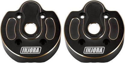 INJORA RC Brass Portal Cover 2Pcs Black Coating Portal Steering Knuckle Cap for RC Crawler Axial SCX10 III AXI03007 & AXI03004 Upgrade Part