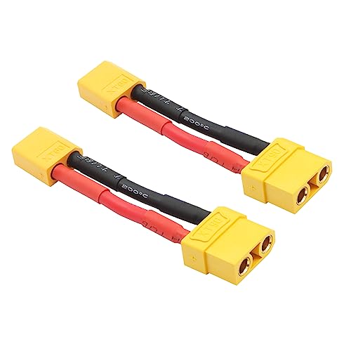 Short XT90 Female to XT60 Male Connector Converter 5cm/1.9inch,XT60 Male to XT90 Female Connector Adaptor with 12AWG Cable for RC ESC and RC Lipo Charger(2Pcs) - style: 2Pcs 5CM - XT90 Female to XT60 Male